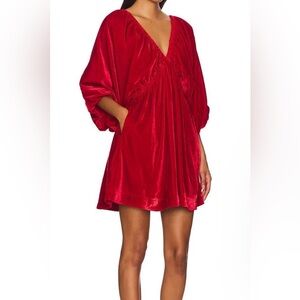 Free people Red Velvet Dress